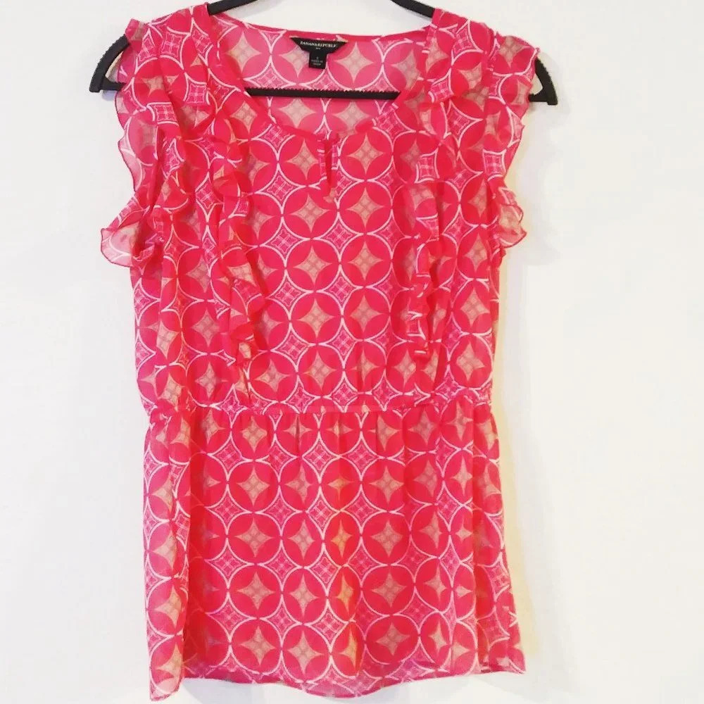 Banana Republic Sheer‎ Print Top